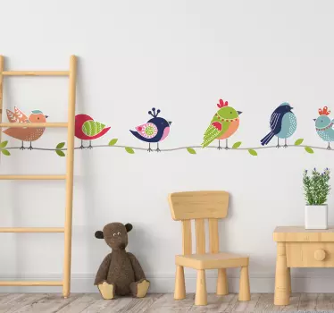 Nálepka s vtákmi farebnými vtákmi - Tenstickers