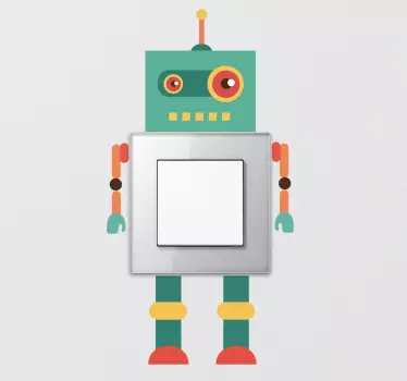 Nálepka s vypínačom svetla pre deti robot - Tenstickers