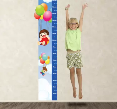 Nálepka s výškovou tabuľkou farebný balónový motív - Tenstickers