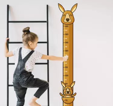 Nálepka s výškovou tabuľkou graf rastu klokana - Tenstickers