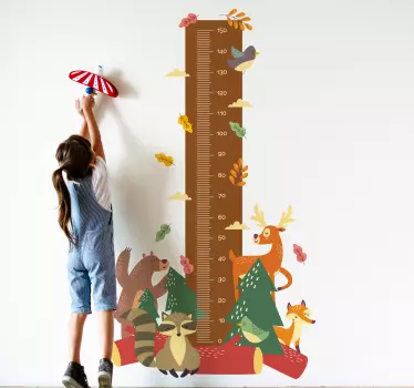 Nálepka s výškovou tabuľkou graf rastu zvierat - Tenstickers