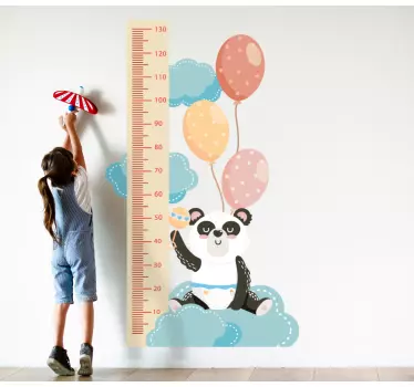 Nálepka s výškovou tabuľkou hravá panda rastu - Tenstickers