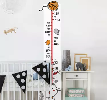 Nálepka s výškovou tabuľkou meranie výšky mačky - Tenstickers