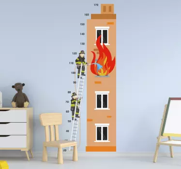 Nálepka s výškovou tabuľkou pre hasičov - Tenstickers