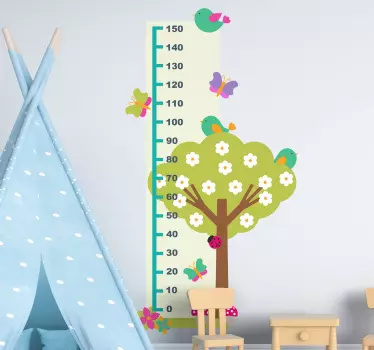 Nálepka s výškovou tabuľkou rástúceho stromu - Tenstickers