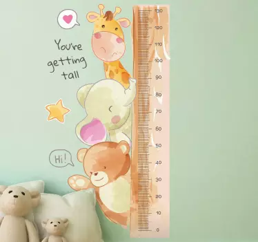 Nálepka s výškovou tabuľkou sledovač výšky zvierat - Tenstickers