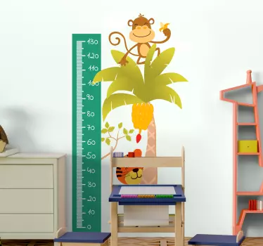 Nálepka s výškovou tabuľkou tabuľka výšky opice - Tenstickers