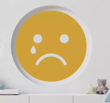 Nalépka smutná tvár emotikonu - Tenstickers