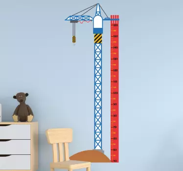 Nálepka so stenou s grafom výšky žeriava - Tenstickers