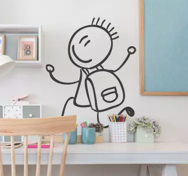 Nálepka so študentskou taškou pre deti - Tenstickers