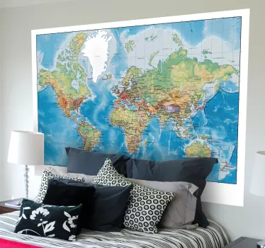 Nálepka so svetovou atlasovou mapou - Tenstickers
