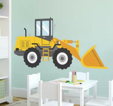 Nálepka so žltou detskou žltou bagrou - Tenstickers