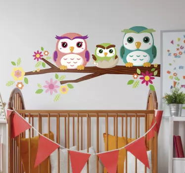 Nálepka sovy na vtáčie strom - Tenstickers