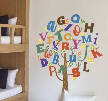 Nálepka stromu abecedy - Tenstickers