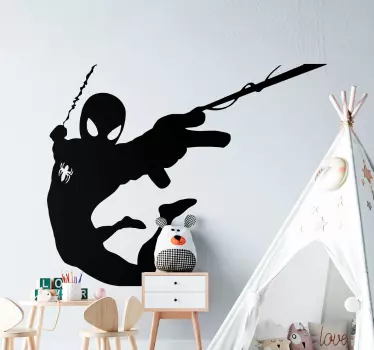 Nálepka superhrdina siluetu spidermana - Tenstickers