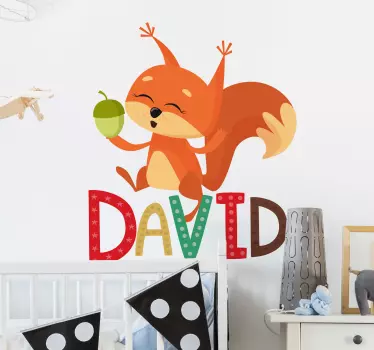 Nálepka veverička a meno - Tenstickers