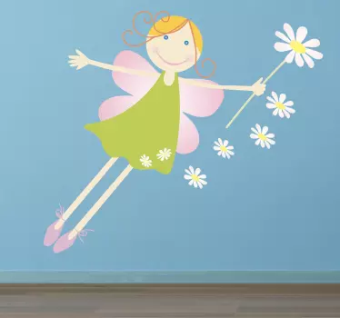 Nálepka víla s kvetmi pre deti - Tenstickers