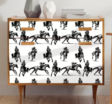 Nálepky na nábytok vzor jazdca na koni - Tenstickers