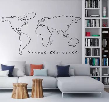 Nálepka s textom travel the world - Tenstickers