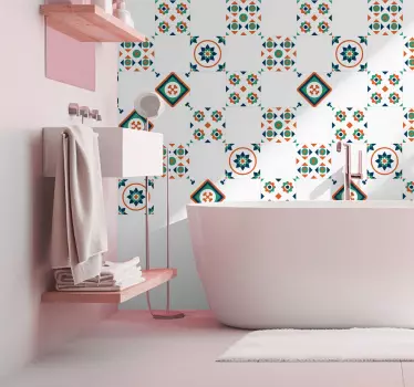 vodeodolne nalepky do kupelne geometrické dlaždiceGeometrické dla - Tenstickers