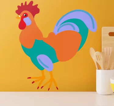Nálepky farebného realistického kohúta - Tenstickers