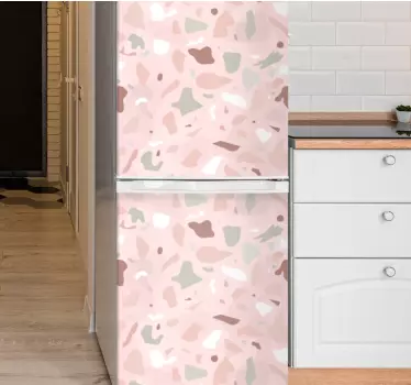 Nálepky na chladničku ružové odtiene terrazzo - Tenstickers