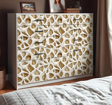 nálepky na nábytok abstraktné 3d s drevom - Tenstickers