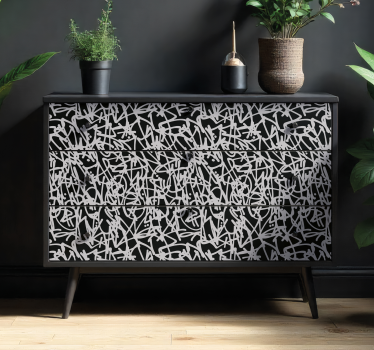 Nálepky na nábytok čierno-biele graffiti - Tenstickers