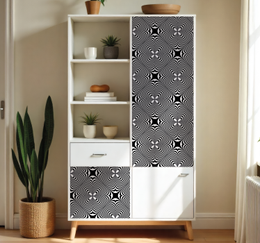 Nálepky na nábytok čierno-biele ilúzie - Tenstickers