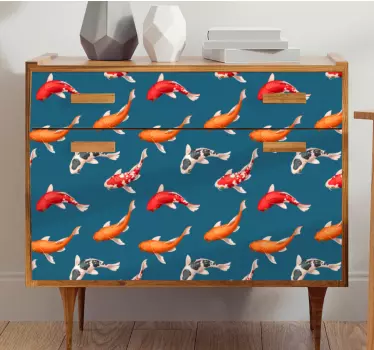 Nálepky na nábytok farebné koi ryby - Tenstickers