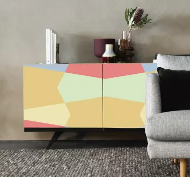 Nálepky na nábytok geometrické farebné úseky - Tenstickers