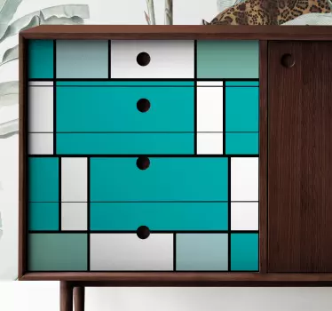Nálepky na nábytok geometrický dizajn úložného priestoru - Tenstickers