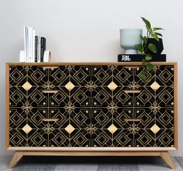Nálepky na nábytok geometrický zlatý emblém - Tenstickers