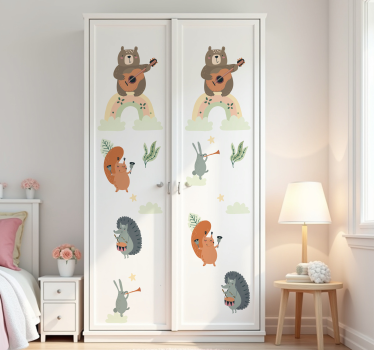Nálepky na nábytok hudobná skupina zvierat - Tenstickers