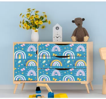 Nálepky na nábytok s farebným dúhovým vzorom - Tenstickers