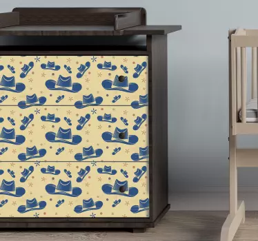 Nálepky na nábytok s motívom kovbojského klobúka - Tenstickers
