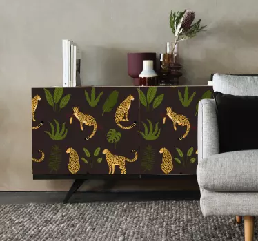 Nálepky na nábytok s motívom leopardích listov - Tenstickers