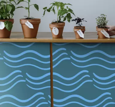 Nálepky na nábytok s prúdiacimi akvamarínovými vzormi - Tenstickers