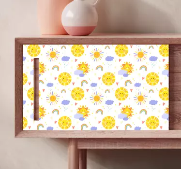 Nálepky na nábytok slnečné hravé vzory - Tenstickers