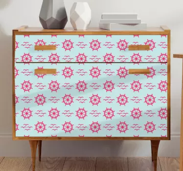 Nálepky na nábytok vzor námorníckeho kolesa - Tenstickers