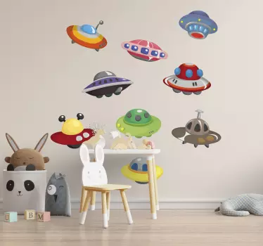 nálepky do detskej izby mimozemské lode - Tenstickers