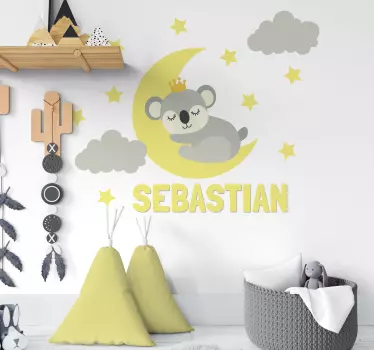 nálepky do detskej izby spiaci kráľ koala - Tenstickers