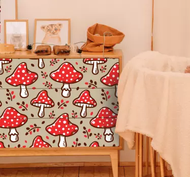Nálepky na nábytok aranžmán s motívom húb - Tenstickers