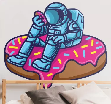Vesmírna nálepka astronaut jedlík pochúťok - Tenstickers