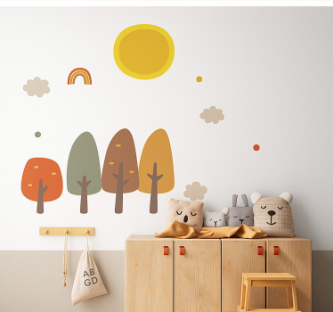 nalepky na stenu zvierata boho les na jeseň - Tenstickers