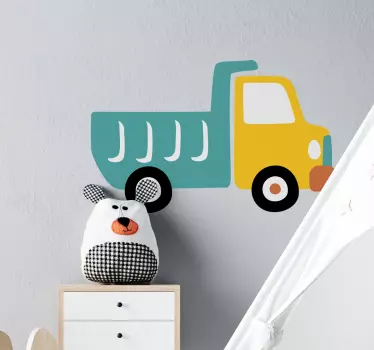 Nálepka pre deti farebná figúrka nákladného auta - Tenstickers