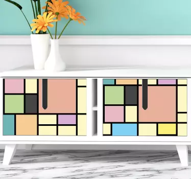 Nálepky na nábytok geometrické farebné segmenty - Tenstickers