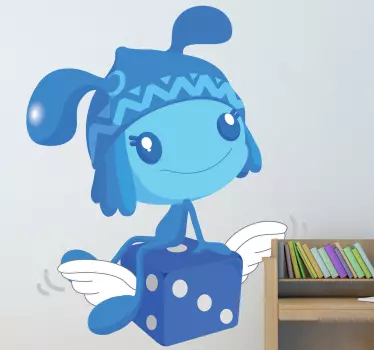 Nálepka pre deti hravá modrá postavička - Tenstickers