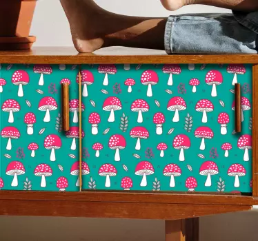Nálepky na nábytok s hravým motívom húb - Tenstickers