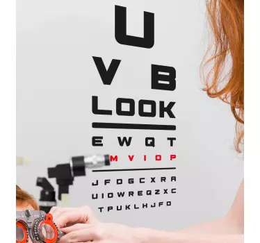 Nálepka estetická očný test zrakovej tabuľky - Tenstickers